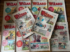 Wizard comic , vintage British, 1970, x10, early relaunch issues starting no 30