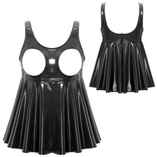 UK Women Wet Look PVC Leather
