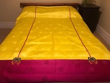 Korean Throwover/Quilt  in Sumptuous Jewel Colours-Citrine Yellow and Magenta