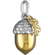Silver Gold Pendant Acorn Oak