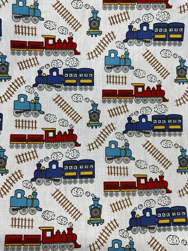 Steam trains fabric polycotton - trains,