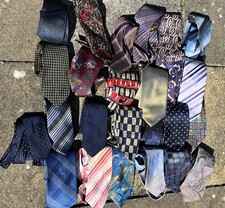 Mens Job lot of 25 bundle polyester ties faults many brands crafts material 003