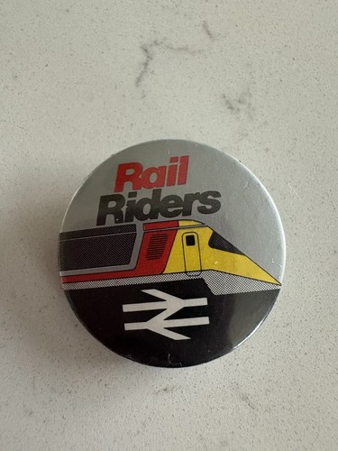 Retro rail riders train pin - retro,