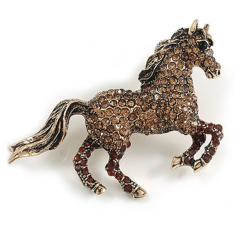 Pave set amber brown crystal - pave,
