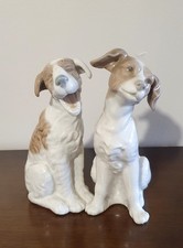 REDUCED! "NAO" BY "LLADRO" 2 SPANISH  PORCELAIN DOG ORNAMENTS 