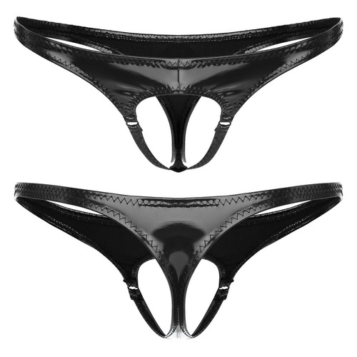 Men wet look pvc leather - look, low