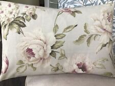 CUSHION- FLORIBUNDA - ROSE , CREAM/Ivory/Grey, 12 x18” boudoir bolster cover