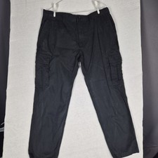 M&S Mens Black Cargo Trousers