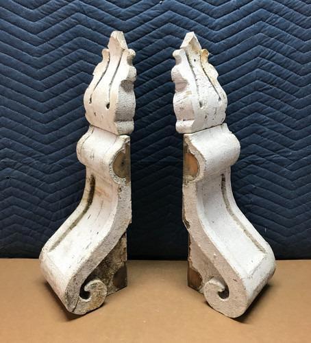 Pair antique white chunky - pair,