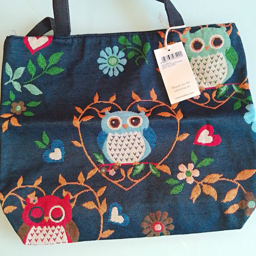 Cotton traders emb - owl, pattern