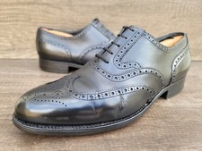 Crockett & Jones x Gordon Scott Black Wingtip Oxford Shoes Sz 8.5 F US 9.5.