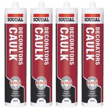 Decorators Caulk x4 Soudal Chalk Sealant PACK OF 4 Paintable Flexible Fast Dry