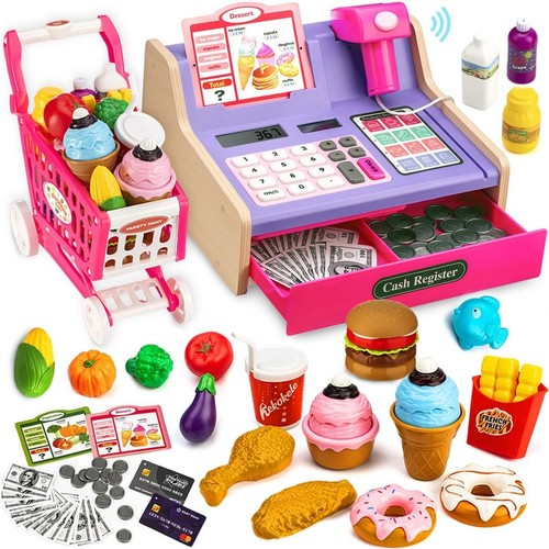 Wooden toy cash - cash, register