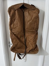 Vintage Genuine Leather Suit Carrier Light Brown Carry Case