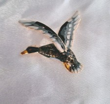 Flying Duck Brooch Vintage Inspired Enamel Bird Jewellery Gift Broach 