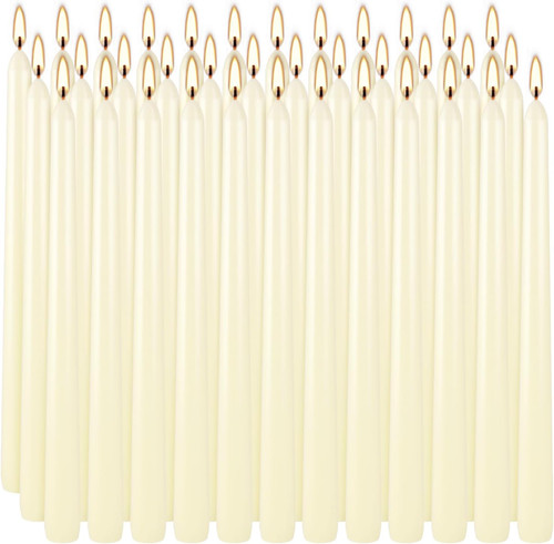 Pack ivory taper candles - 36,