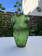 A Loetz Spiraloptisch Uranium Glass Vase 