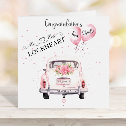 Personalised wedding card - personalised,