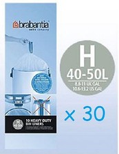 30 - 3 rolls Genuine Brabantia Type H 50L 50 Litre Bin Liner Bags