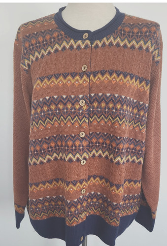 Country rose fairisle - rose, cardigan
