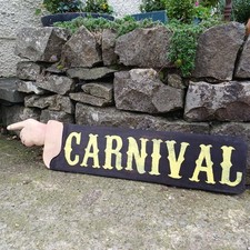 Carnival Hand Painted Fairground Sign. Circus, Man Cave, Garage, Vintage Look