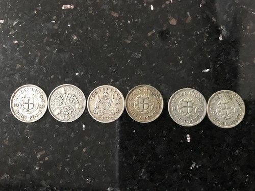Range three pence pieces - pence,