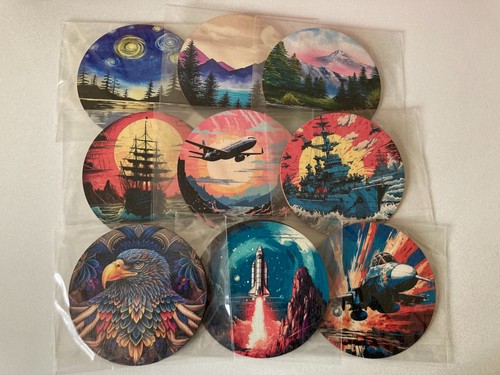 Mixed wooden coasters new - mixed,