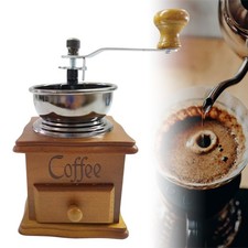 Hand Crank Coffee Bean Grinder Wooden Coffee Mill Portable Classic Manual Coffee
