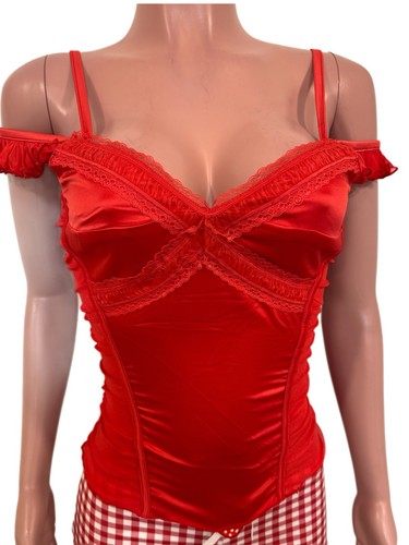 Red satin stretchy y2k - red, vintage