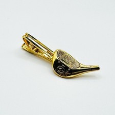 Vintage Gold Plated Golf Club Head Tie Bar Clip Slide Driver Sports Retro