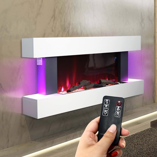 Led fireplace white - fireplace,