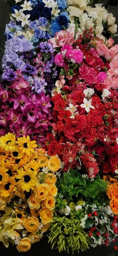 Job lot artificial flowers x10 - artificial,