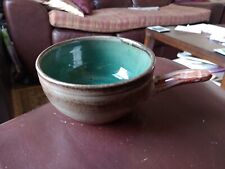 Campden Pottery, Chipping Campden, Brown & Green Glaze Handled Bowl. 11cm RimDia