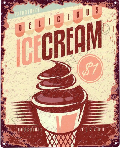 Ice cream metal wall - metal, sign