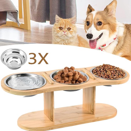 Elevated cat bowls raised dog - raised,