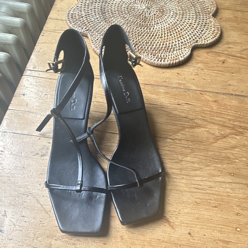 Massimo dutti black leather - black,