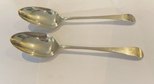2 Solid Silver Peter And Ann Bateman Serving Spoons 1793