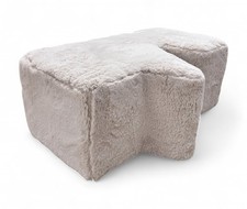 Sofology 'Stacked' Fluffy Mikah Aesthetic Ivory Funky Footstool Abstract Shape