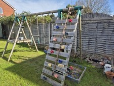 Rebo Garden Climbing Frame And Swing Set With Slide