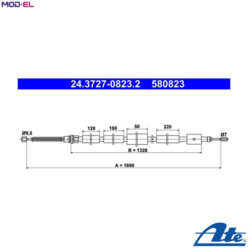 Cable pull parking brake - cable,