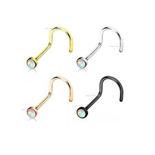 Opal Nose Stud Screw Twist