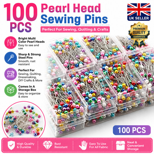 100 sewing pins multicolor - pins,