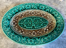 ANTIQUE MAJOLICA POTTERY BREAD