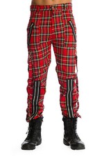 Mens Red Tartan Plaid Punk