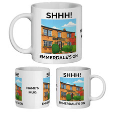 Emmerdale Mug Personalised Fan Gift Funny Shhh! Emmerdale Is On Woolpack Inn Cup