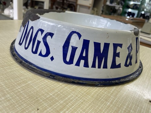 Antique enamel advertising dog - antique,