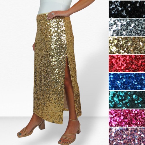 Ladies sequin maxi skirt - ladies,