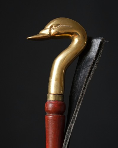 Vintage brass swan shoe horn - shoe,
