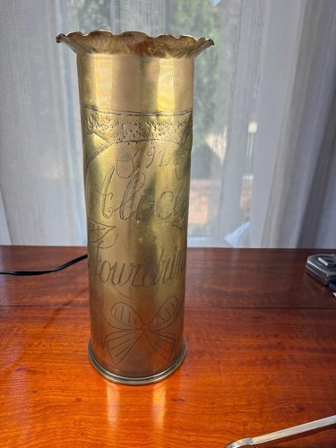 Brass artillery shell - , case