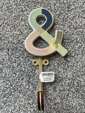 ANTHROPOLOGIE CERAMIC BRASS WALL HOOK LETTERS MONOGRAM - & SYMBOL RRP £18